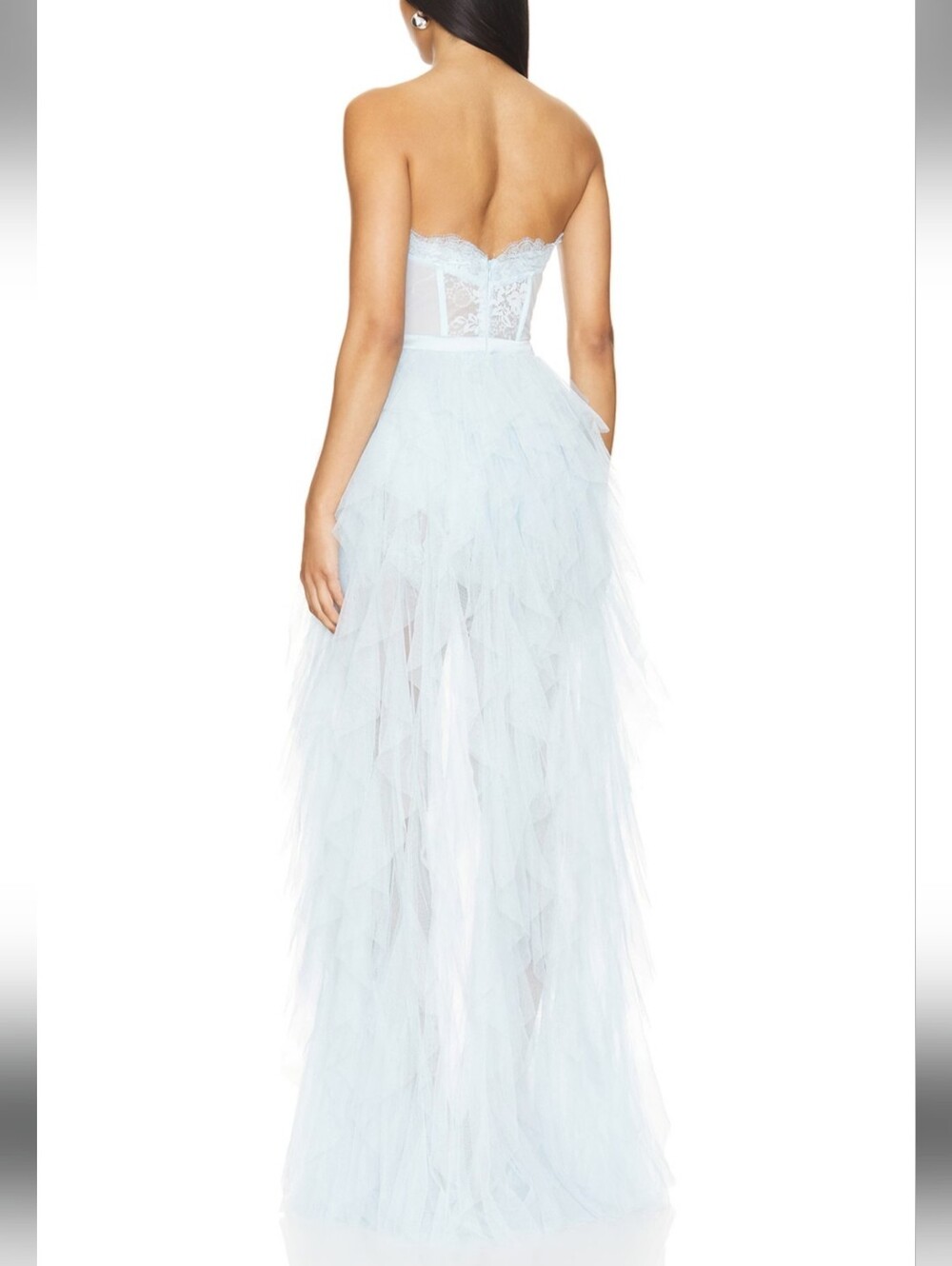 For Love & Lemons White Strapless corset  Tulle high low dress. Size XL NWTS - Picture 2 of 16
